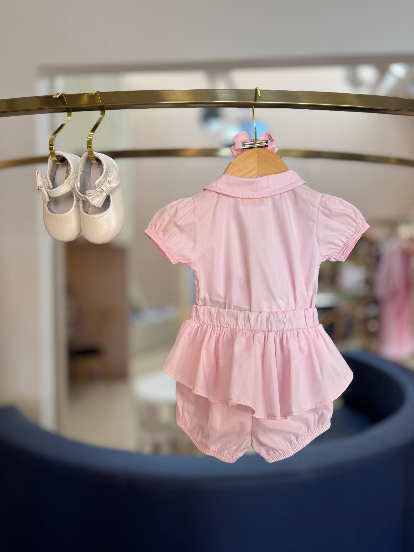 Conjunto Bebê Body e Shorts Algodão Aplicações Strass - Charpey
