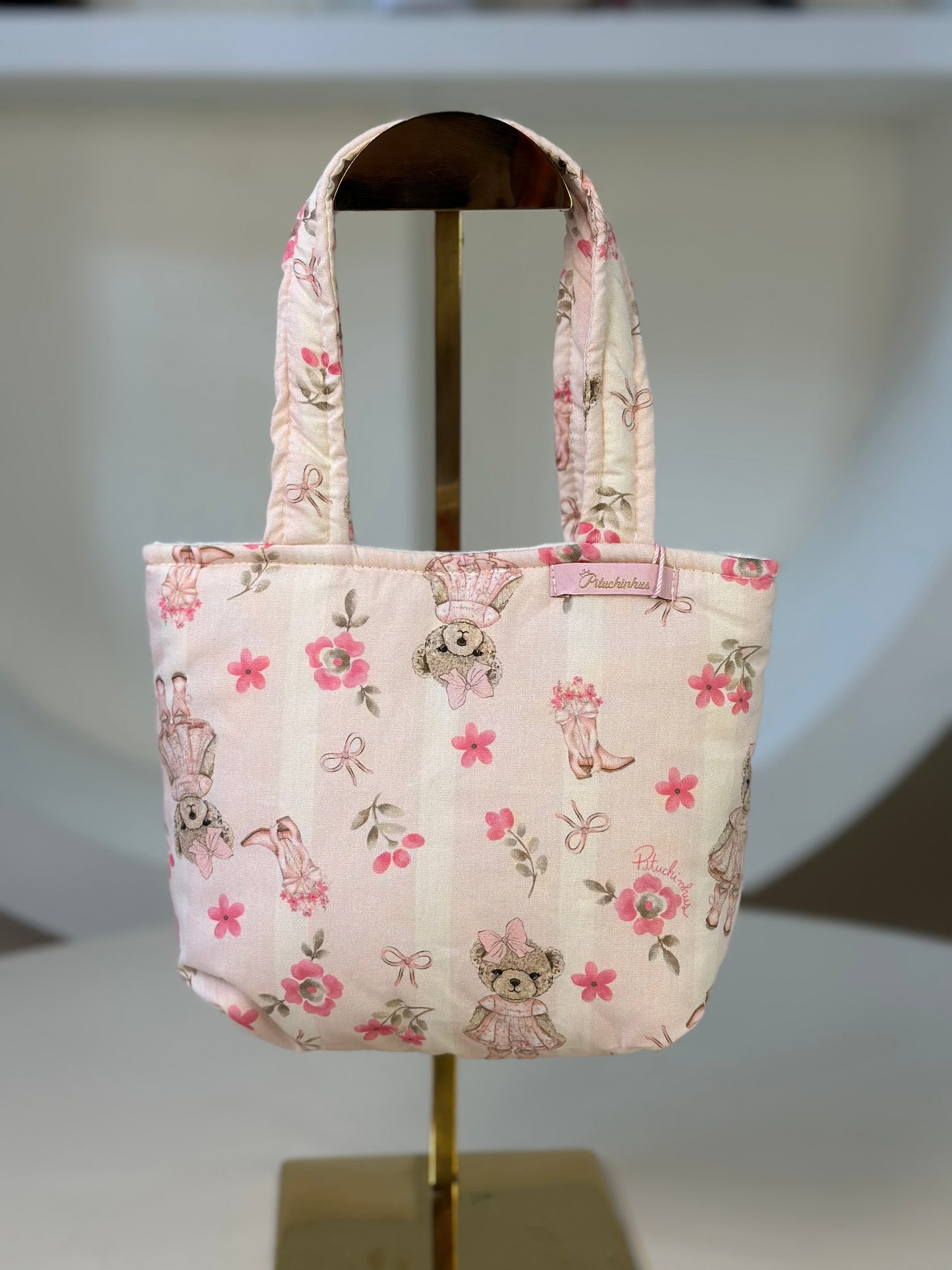 Bolsa Infantil Laço Puffer Flores, Ursinhas e Laços - Pituchinhus