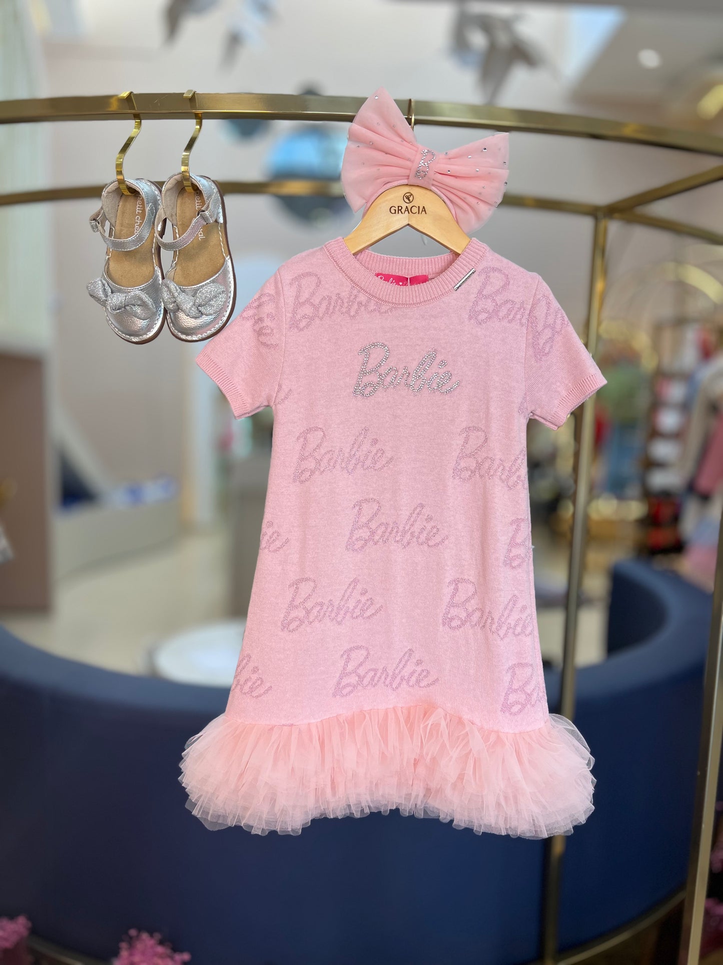 Vestido Tricot Jacquard Frufru - Barbie by Pituchinhus
