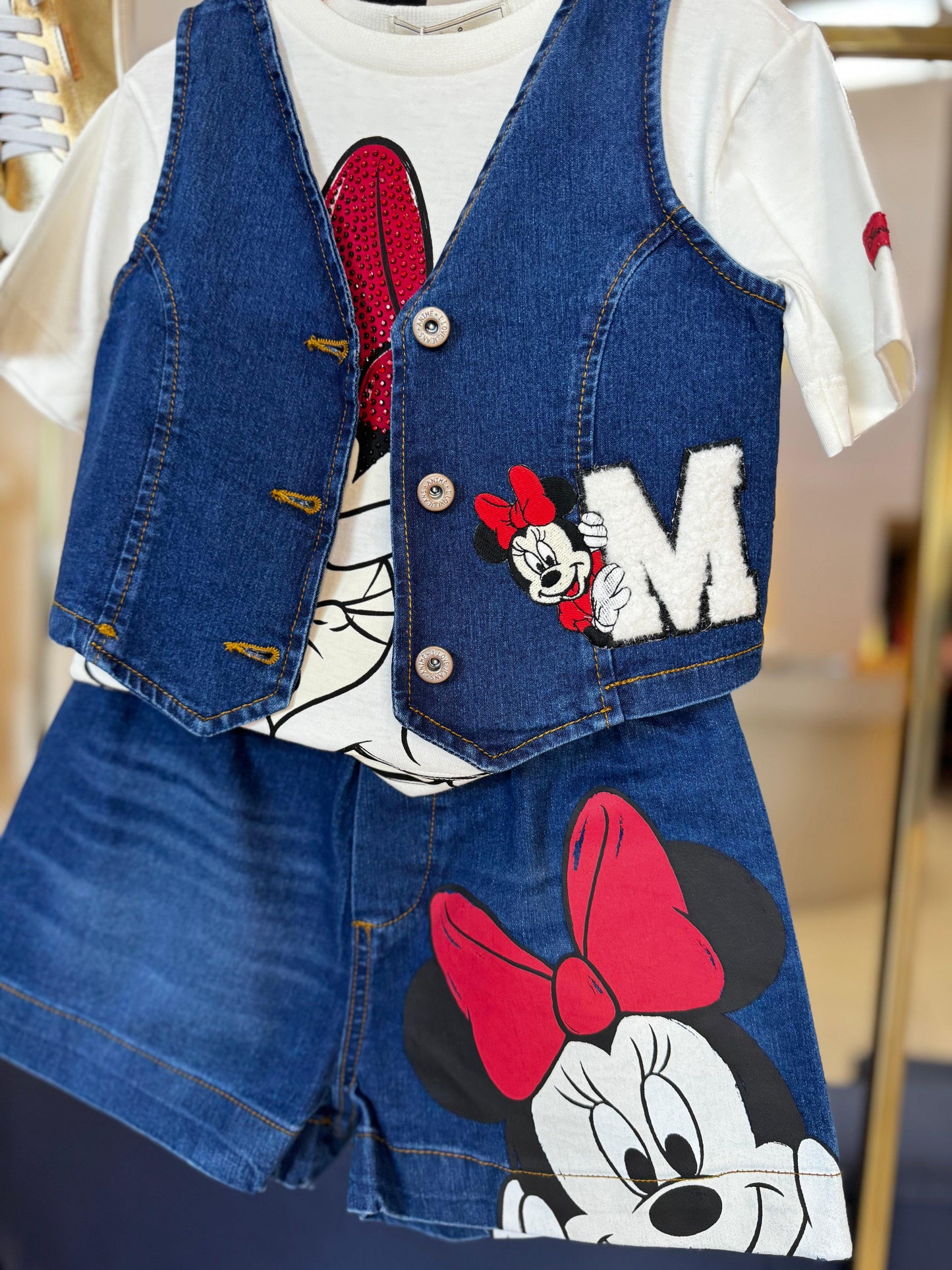 Colete Jeans Mickey e Minnie Animê - Gracia