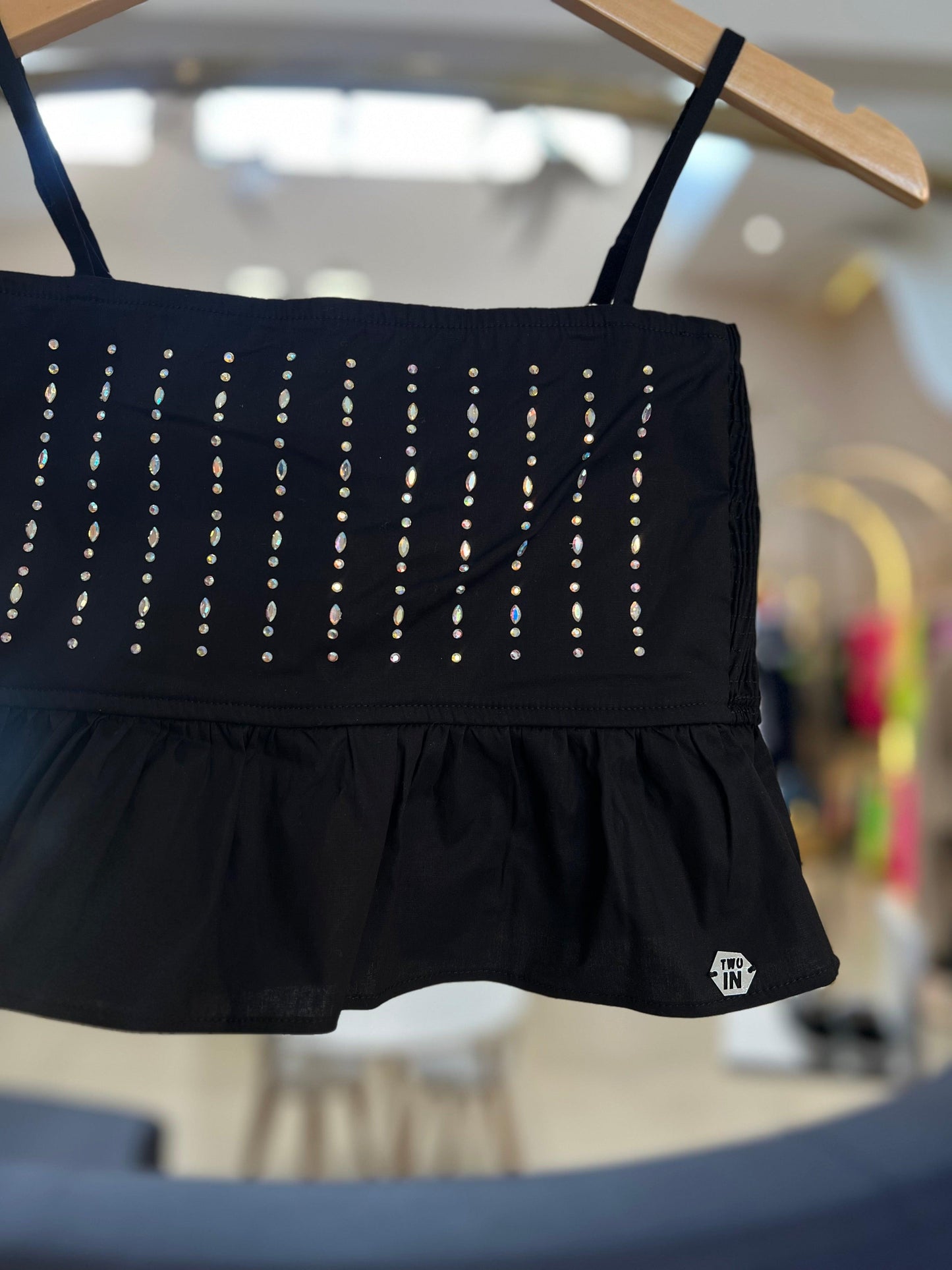 Blusa Cropped com Strass - Two In - Gracia