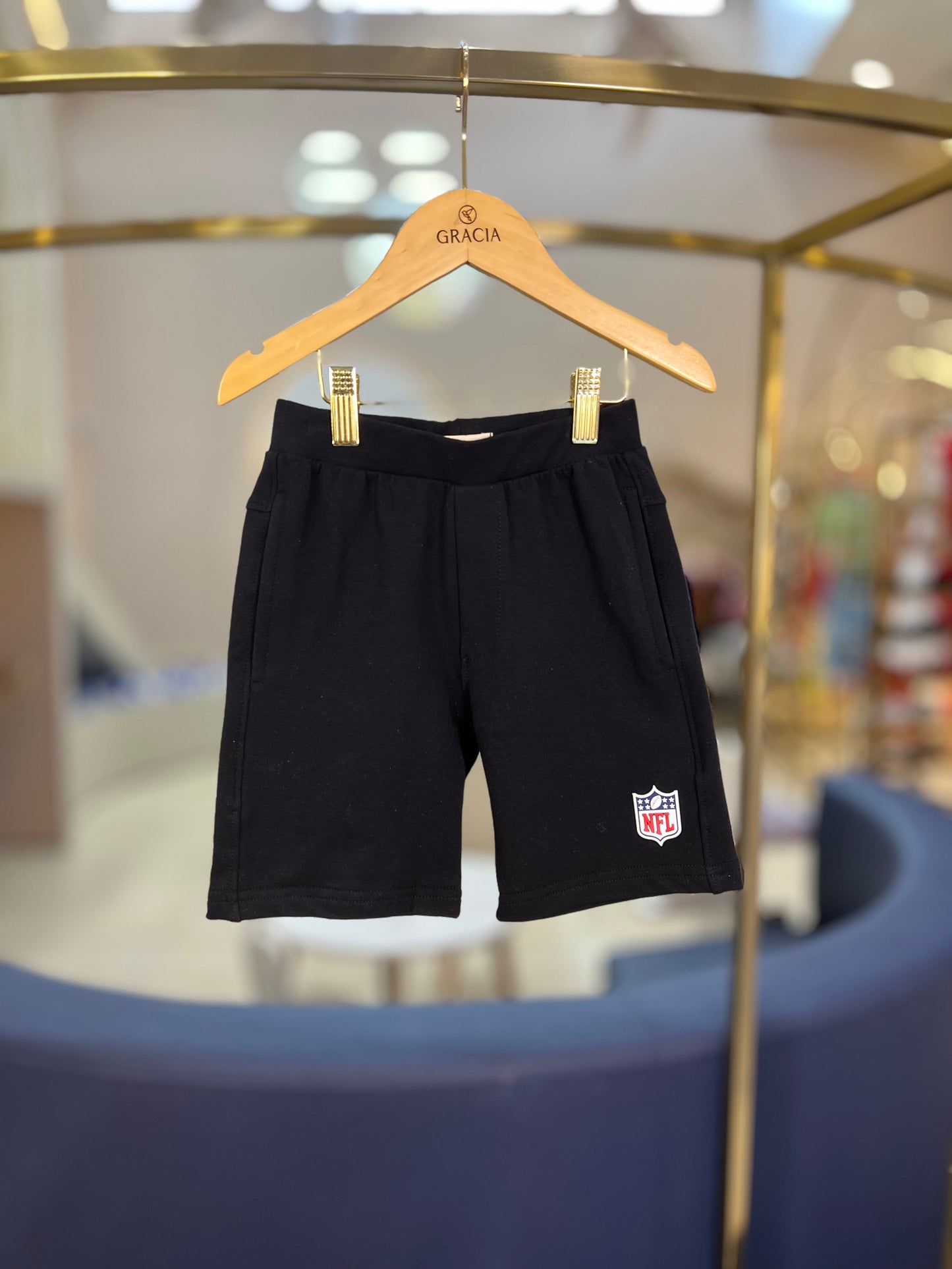Bermuda Infantil Futebol NFL Preta - Dame