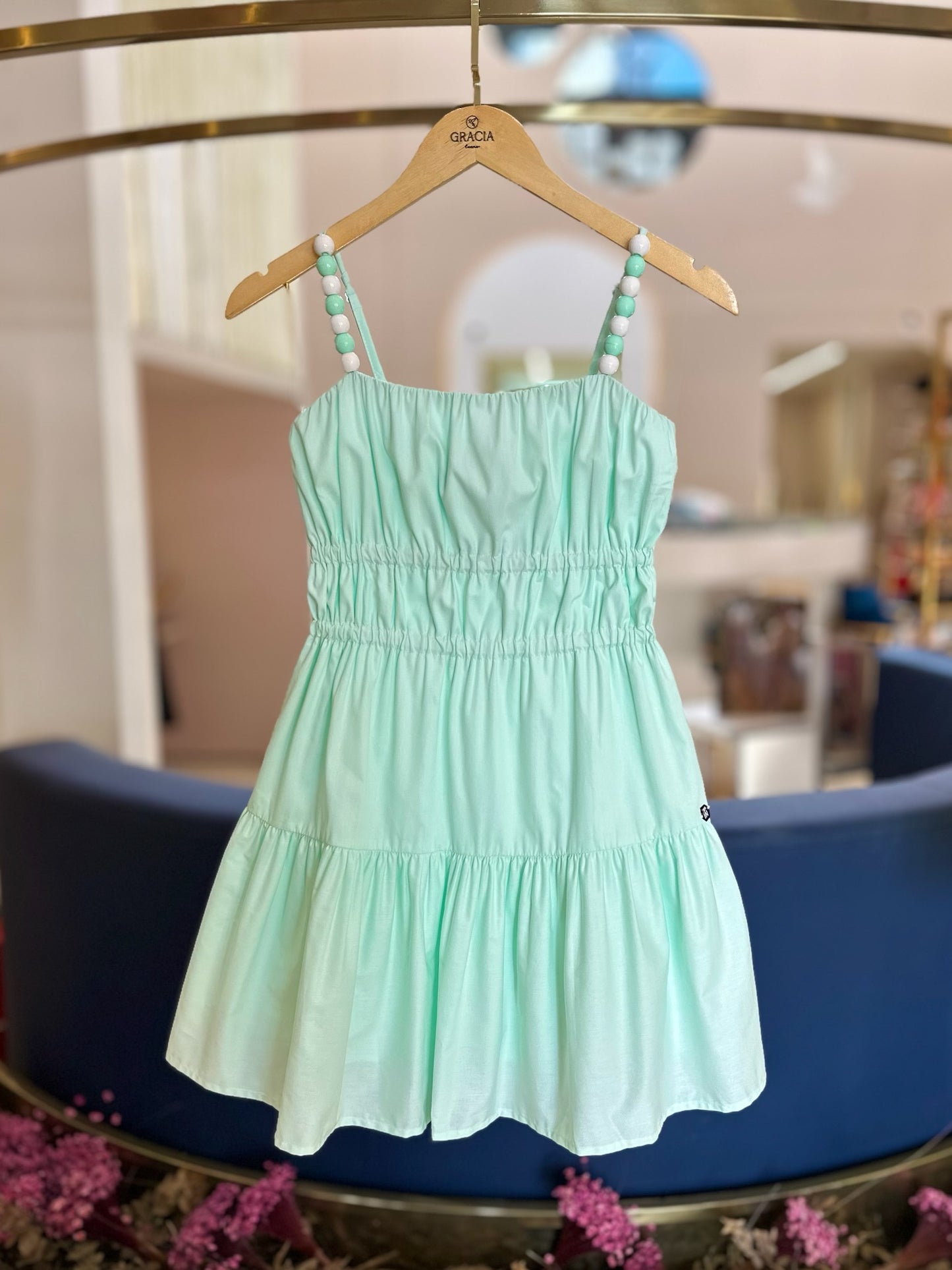 Vestido Teen Alças Bolinhas Bicolor - Two In