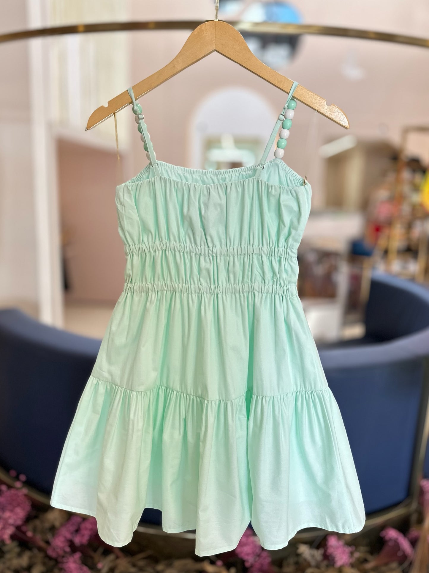 Vestido Teen Alças Bolinhas Bicolor - Two In