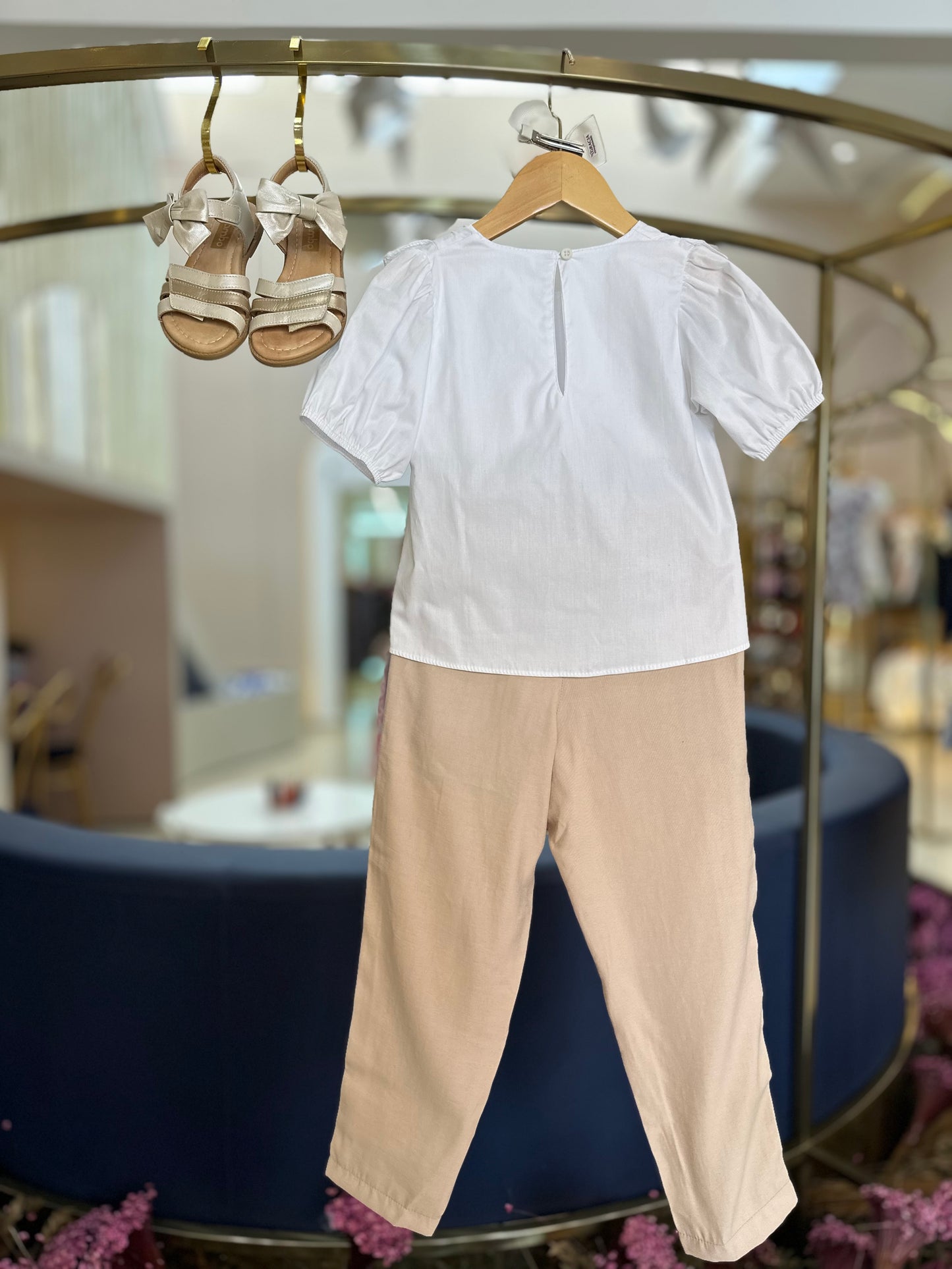 Bata Infantil em Tricoline Off White - Charpey