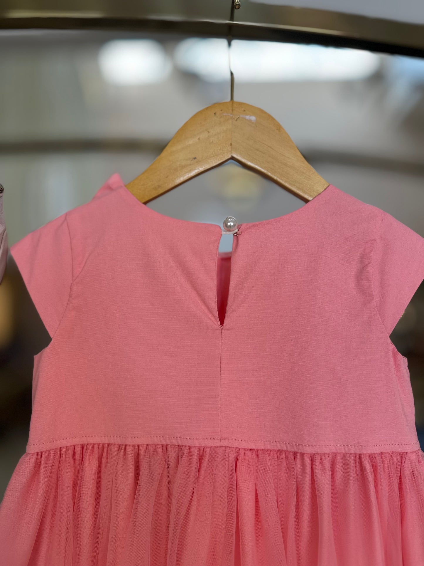 Vestido Infantil Tule Laço Puffer Bordado - Pituchinhus