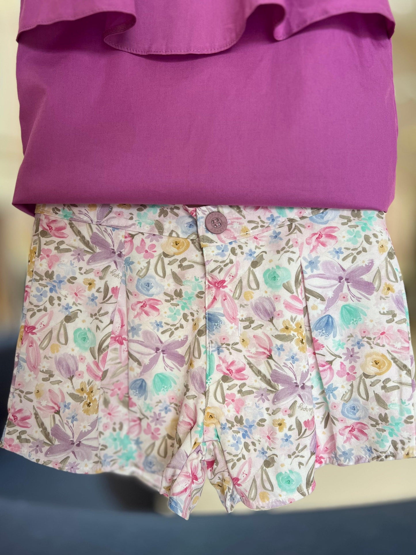Conjunto blusa tricoline e shorts viscose Charpey - Gracia