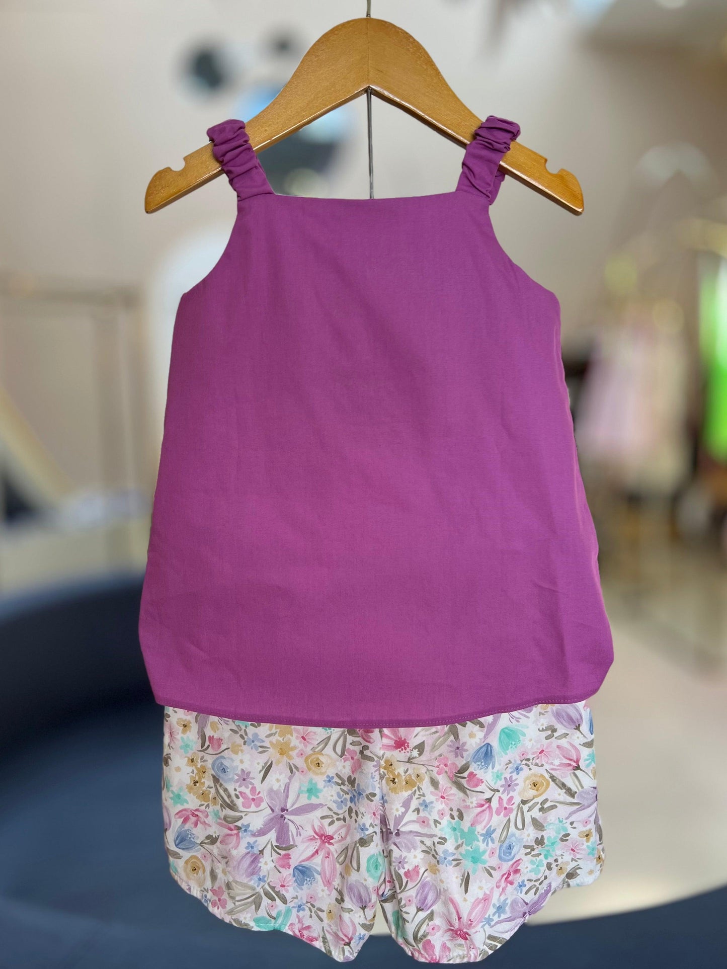 Conjunto blusa tricoline e shorts viscose Charpey - Gracia
