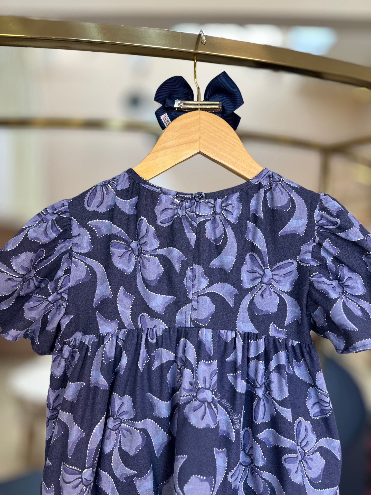 Vestido Infantil Laços Blue - Momi