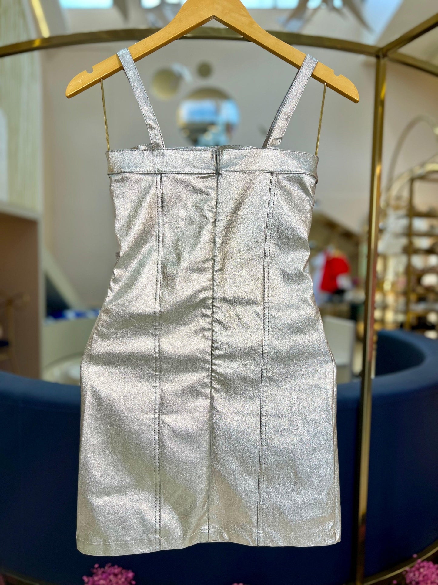Vestido Metalizado Prata - I Am - Gracia