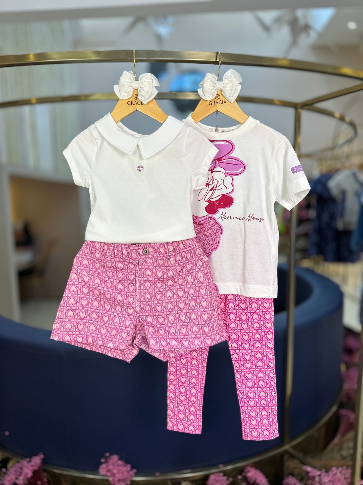 Conjunto Infantil Blusa e Bermuda Corações Trancados - Animê