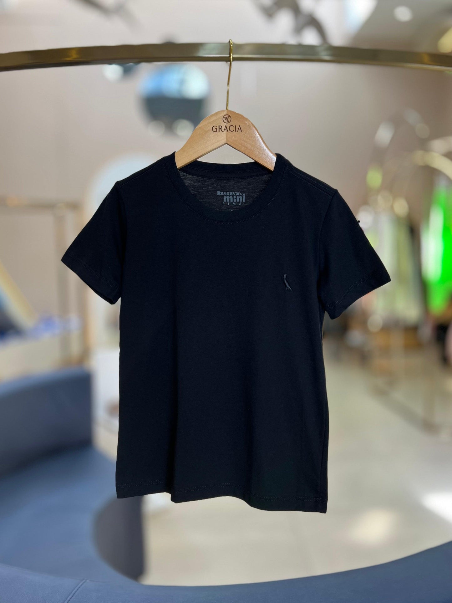 Camiseta Pima Preta Reserva Mini - Gracia