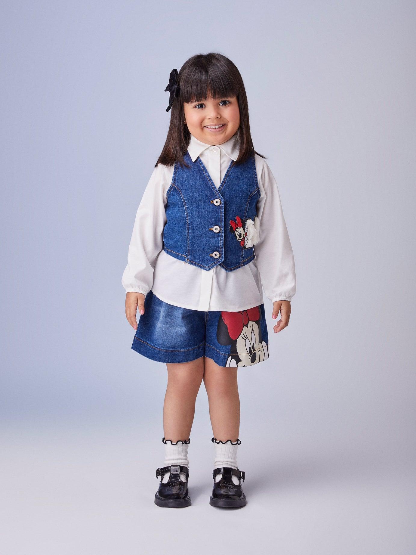 Colete Jeans Mickey e Minnie Animê - Gracia