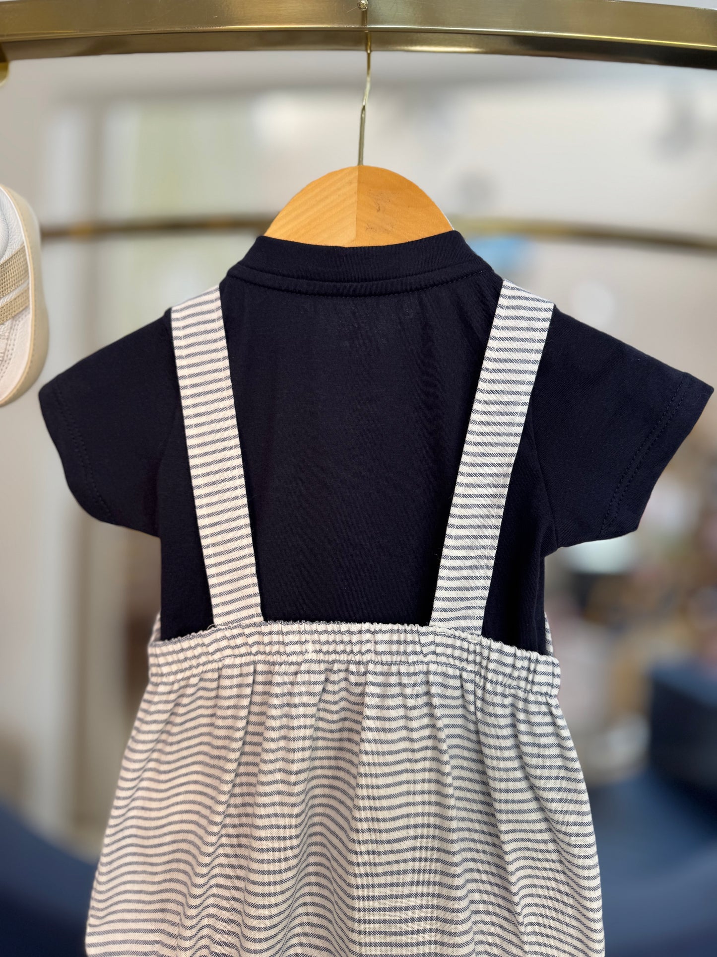 Conjunto Bebê Body Camisa com Macacão Marinho - Charpey