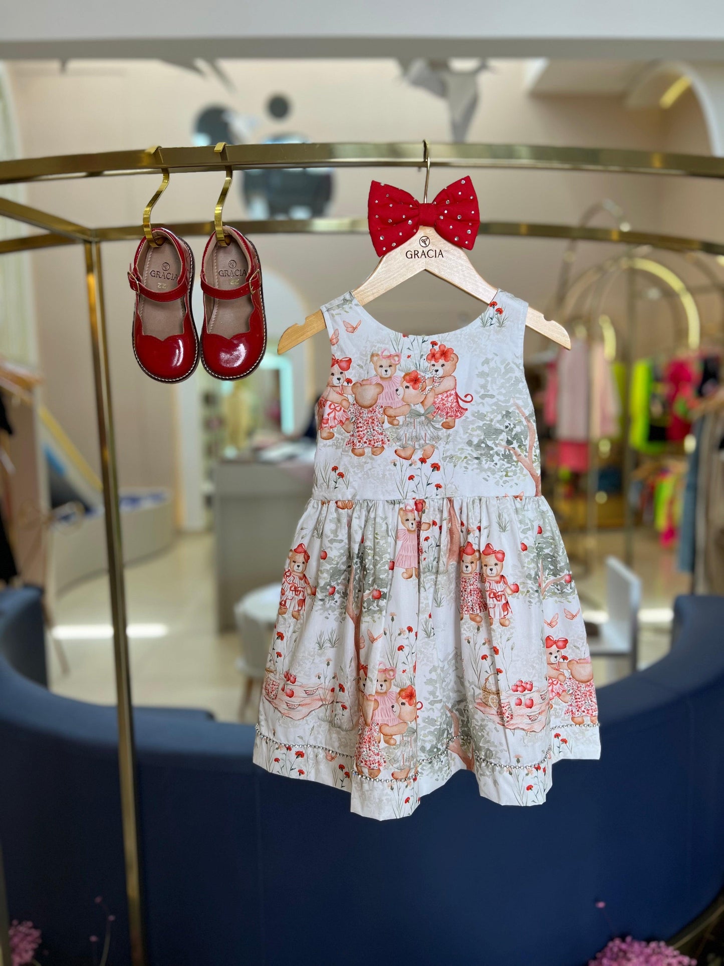 Vestido Estampado Árvore Laço Pituchinhus - Gracia