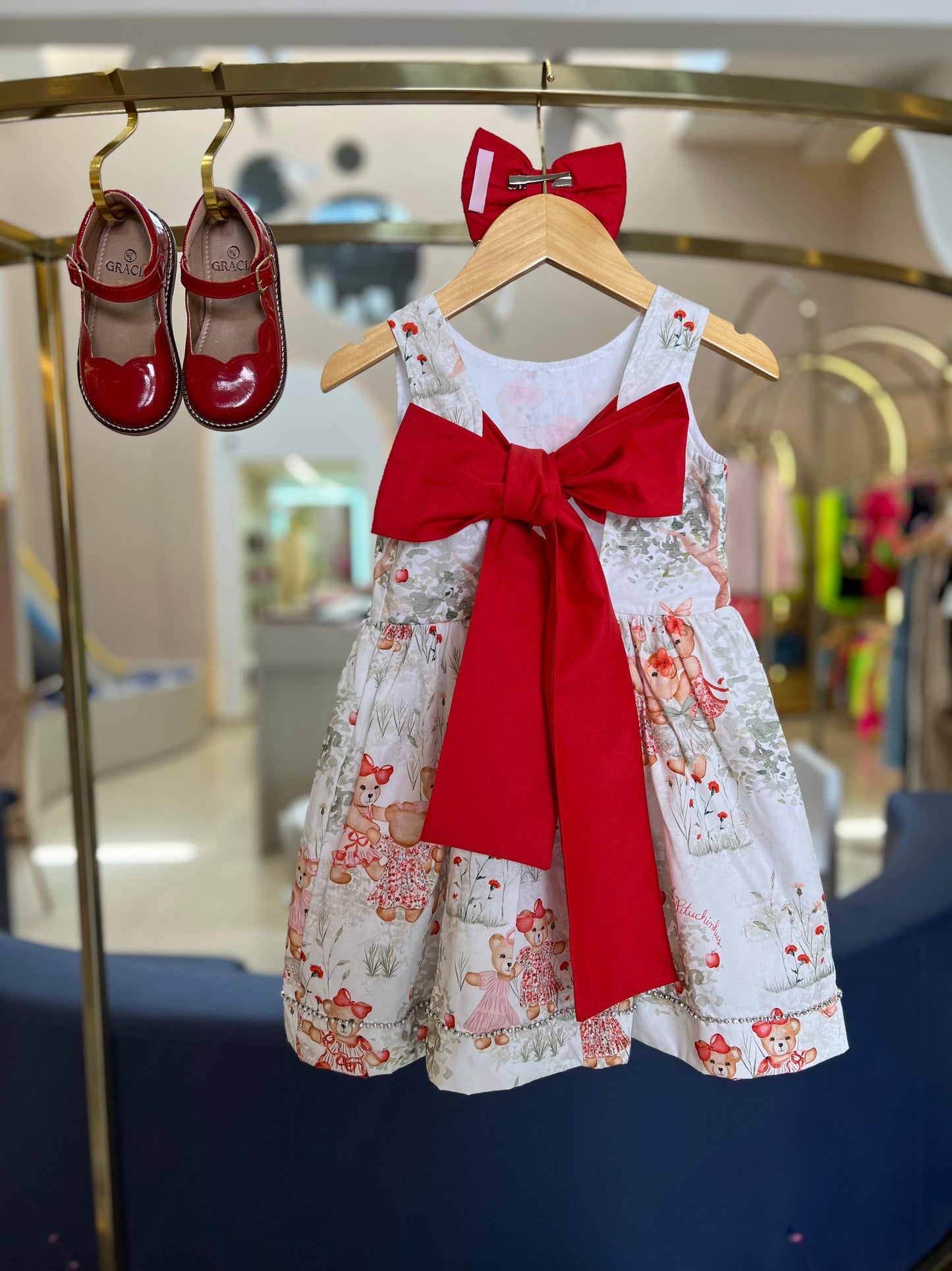 Vestido Estampado Árvore Laço Pituchinhus - Gracia