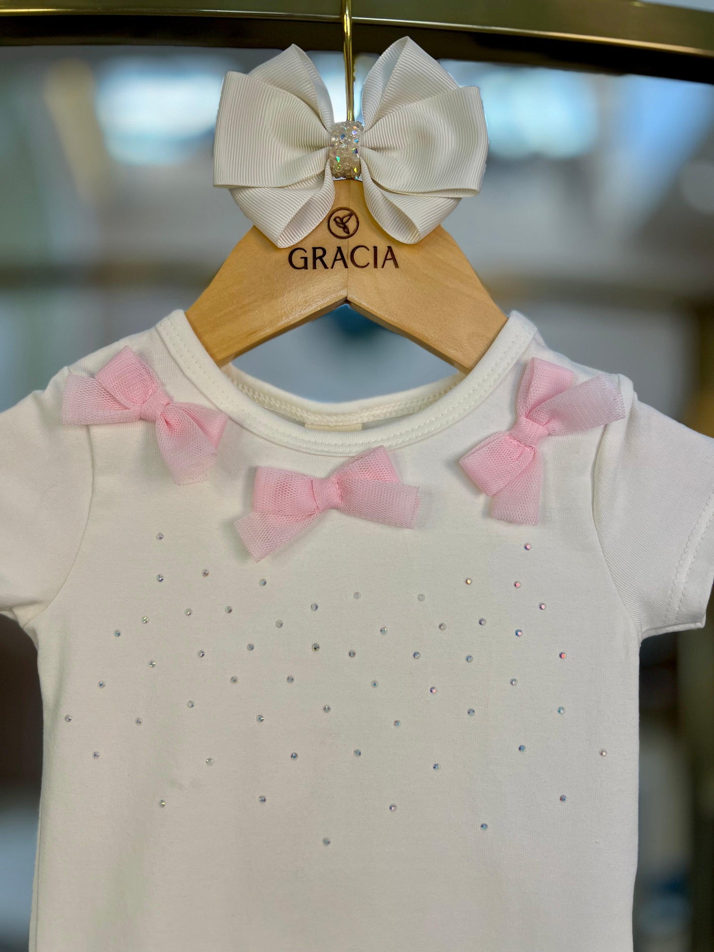 Body Baby com Laços Rosa - Animê - Gracia