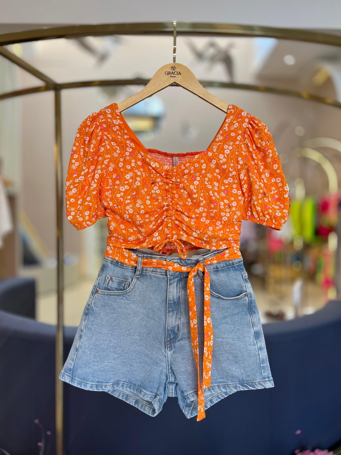 Blusa Estampada Laranja I Am - Gracia