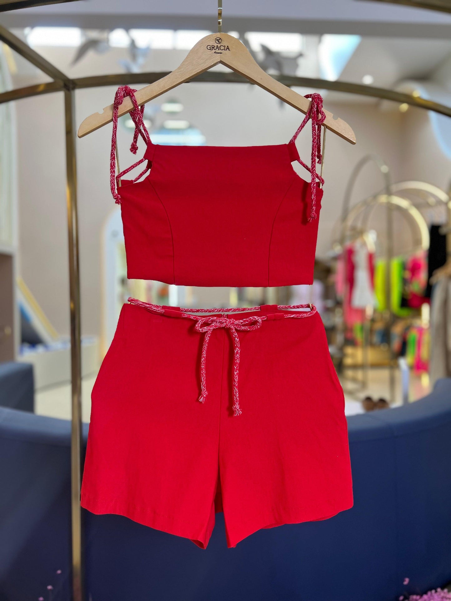 Conjunto Blusa e Shorts Vermelho I Am - Gracia