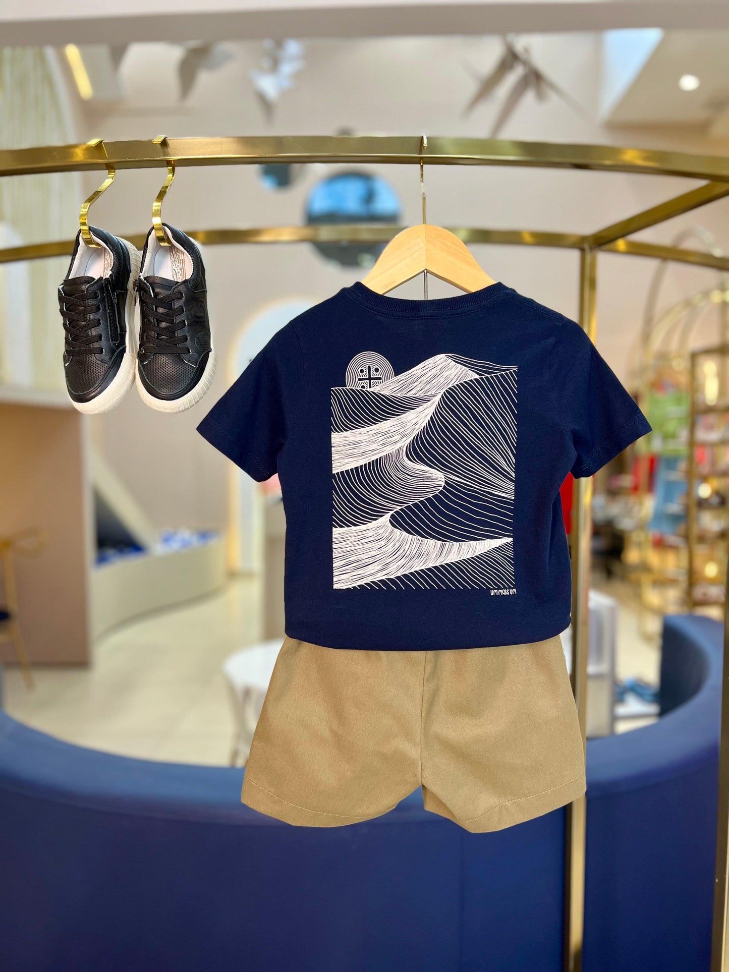 Camiseta Algodão Marinho Waves - 1+1 - Gracia