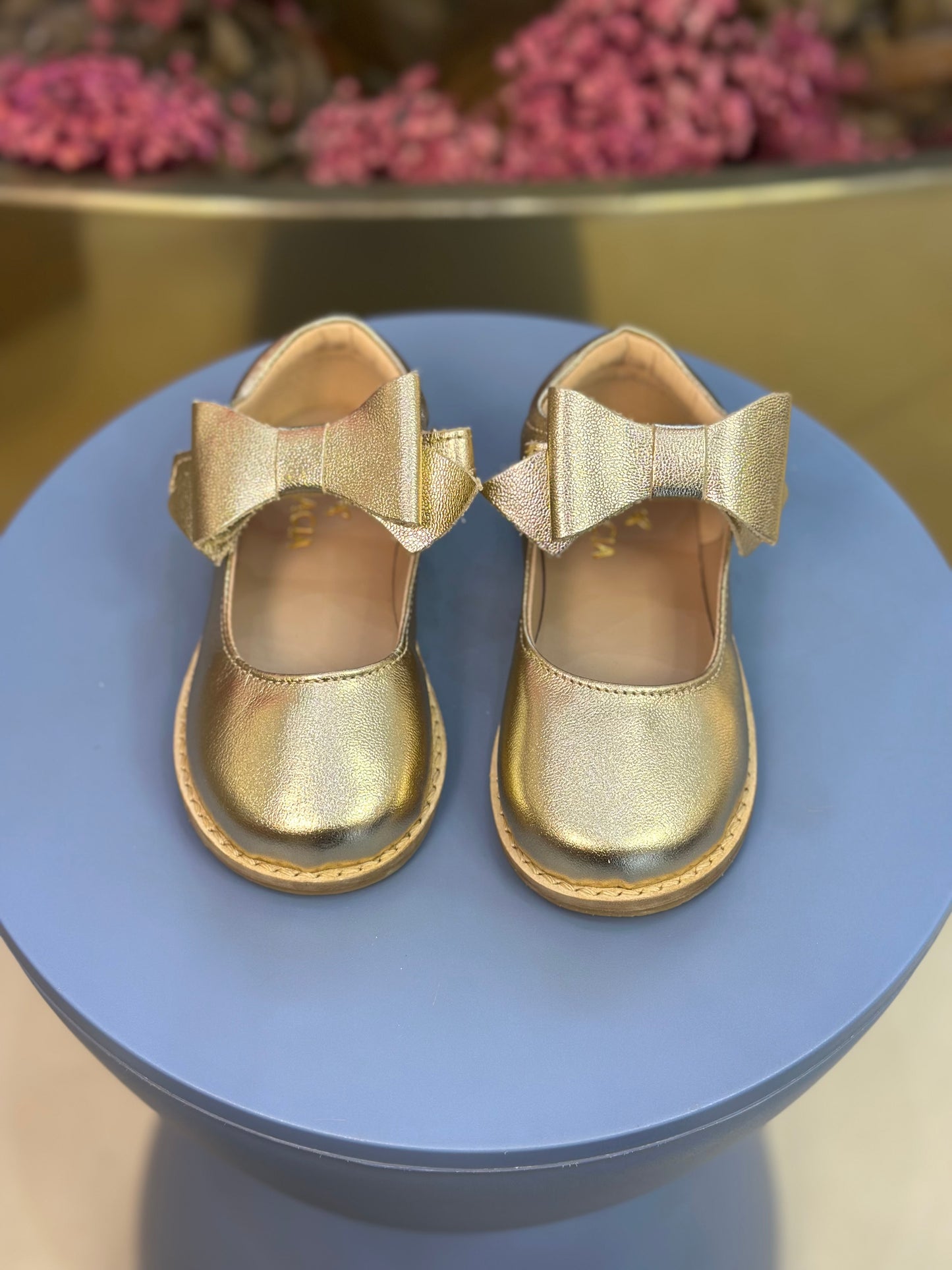 Sapatilha Infantil Mariah Retrô Laço Removível Dourado - Gracia