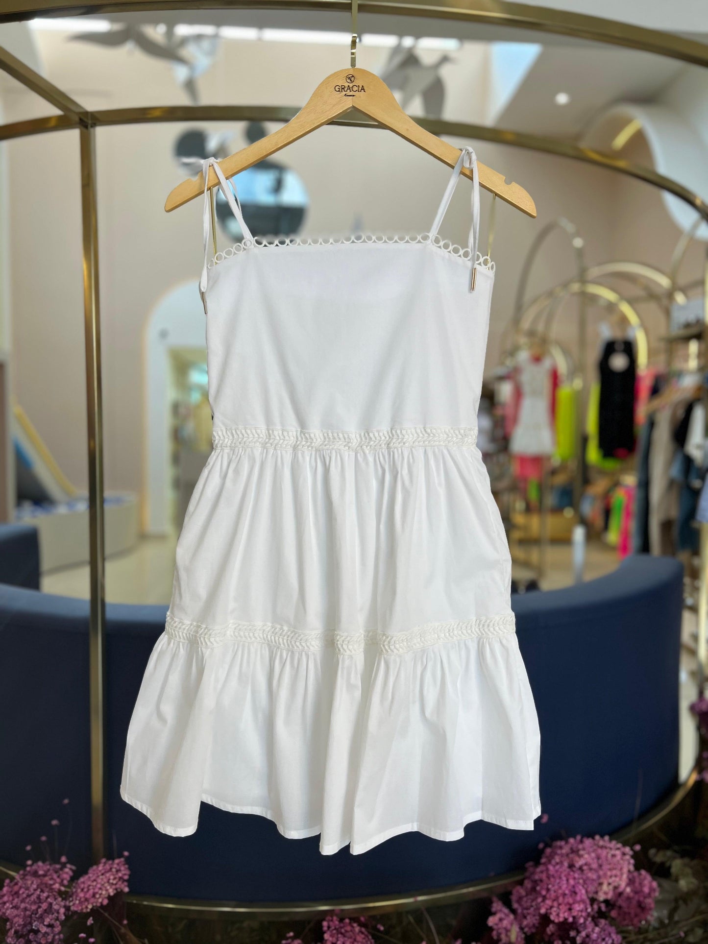 Vestido Tricoline com Renda Two In - Gracia