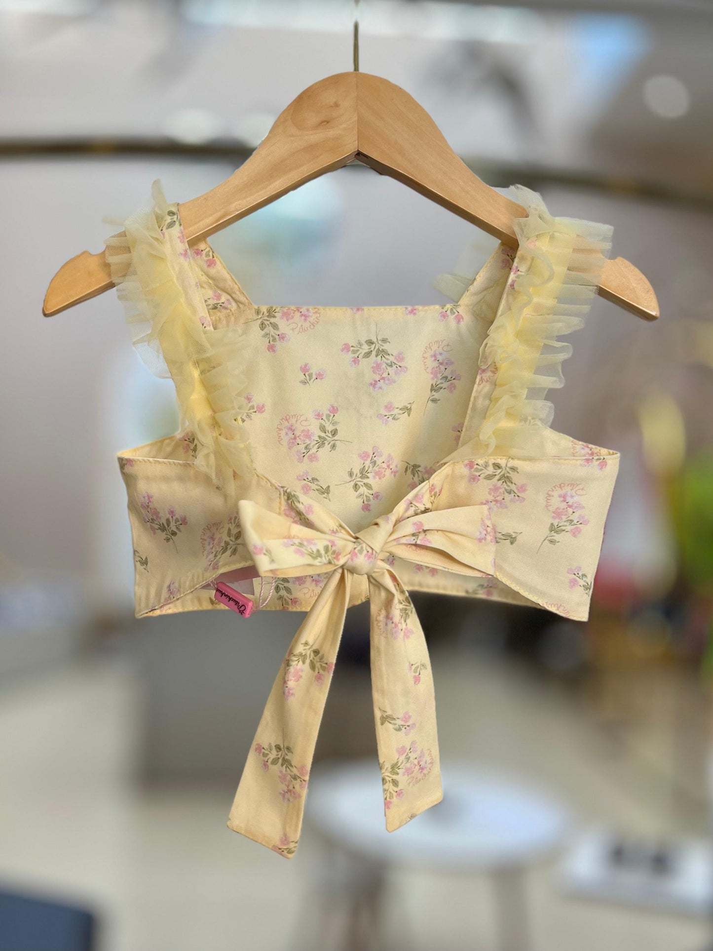 Blusa Cropped Flores Tule - Pituchinhus - Gracia