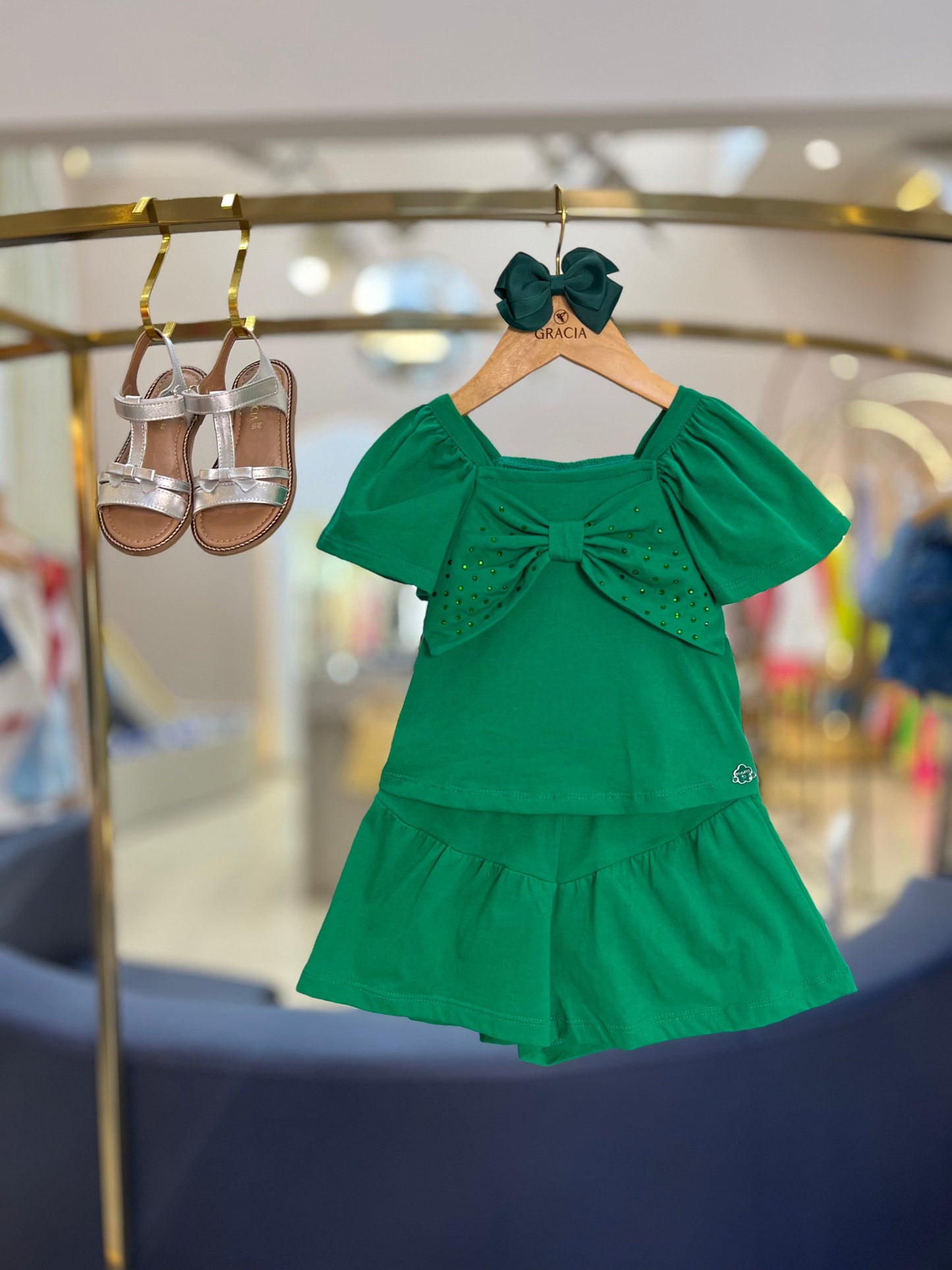 Conjunto Blusa-Shorts Verde Puro - Momi - Gracia