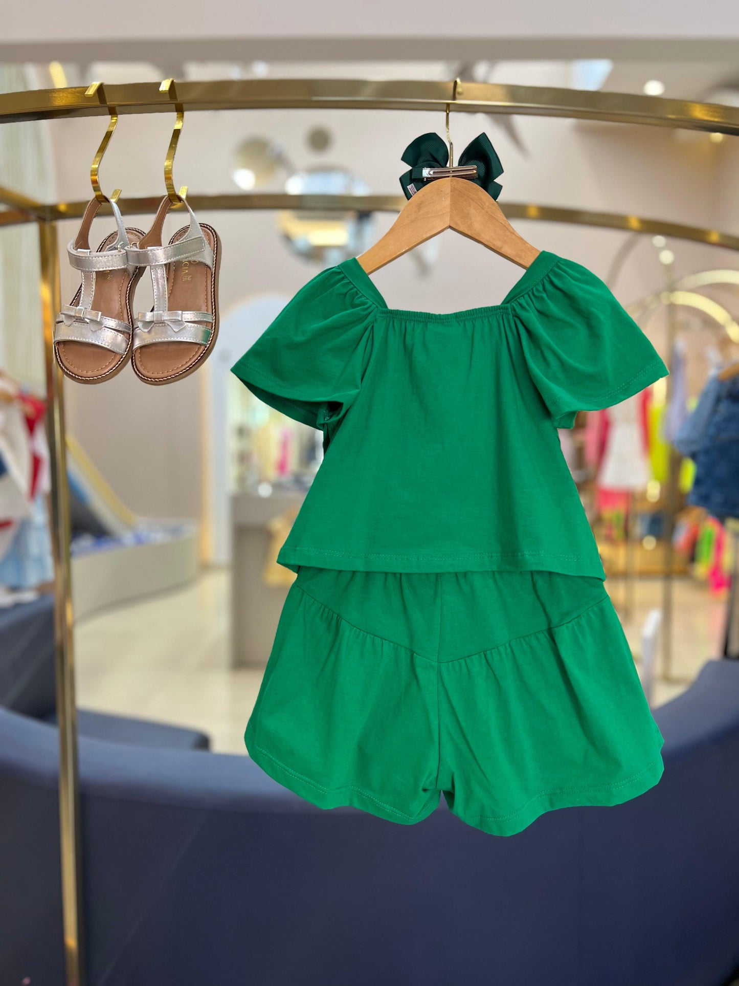 Conjunto Blusa-Shorts Verde Puro - Momi - Gracia