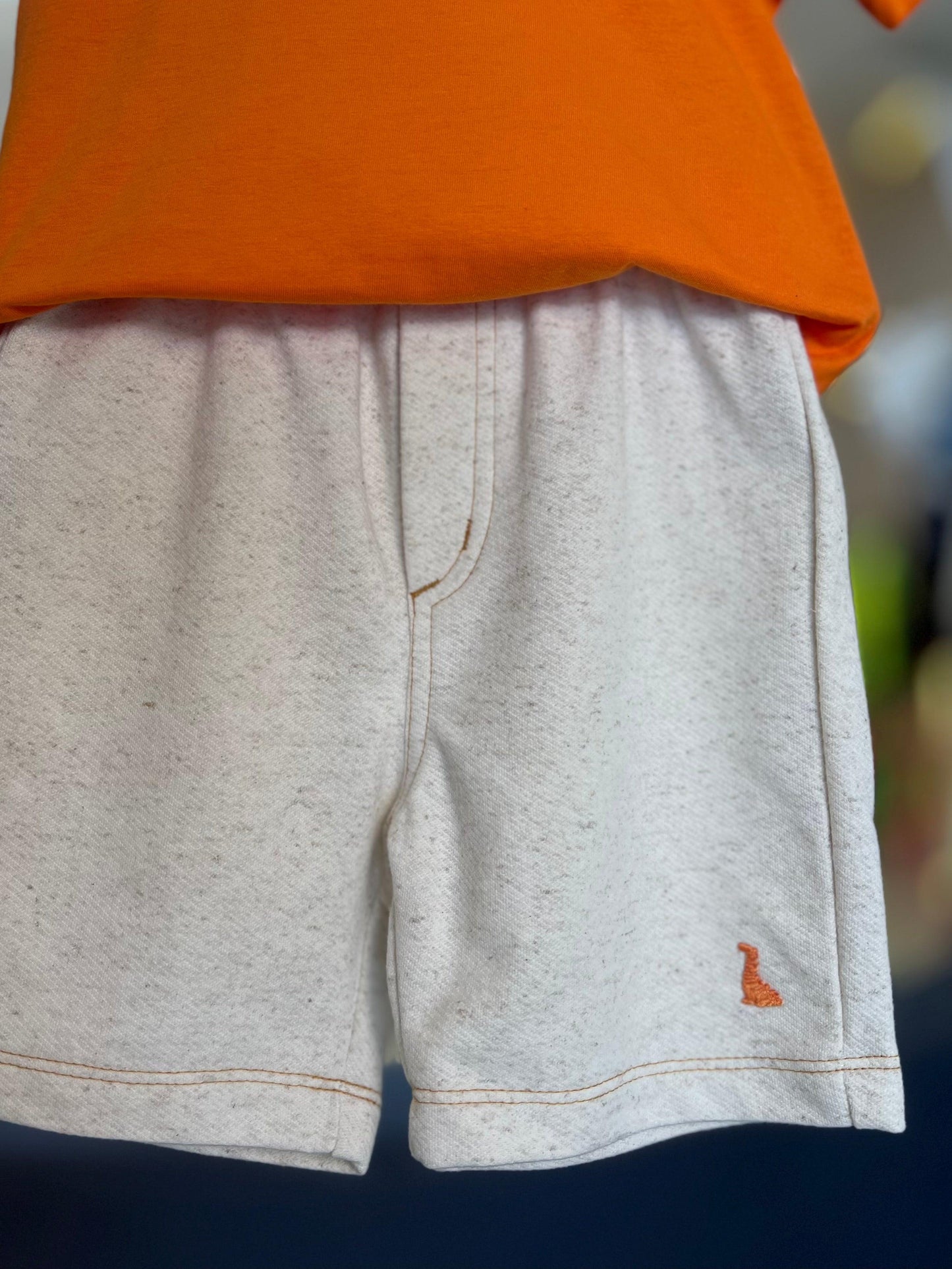 Conjunto Tshirt Laranja e Bermuda de Moletom - Beabá - Gracia