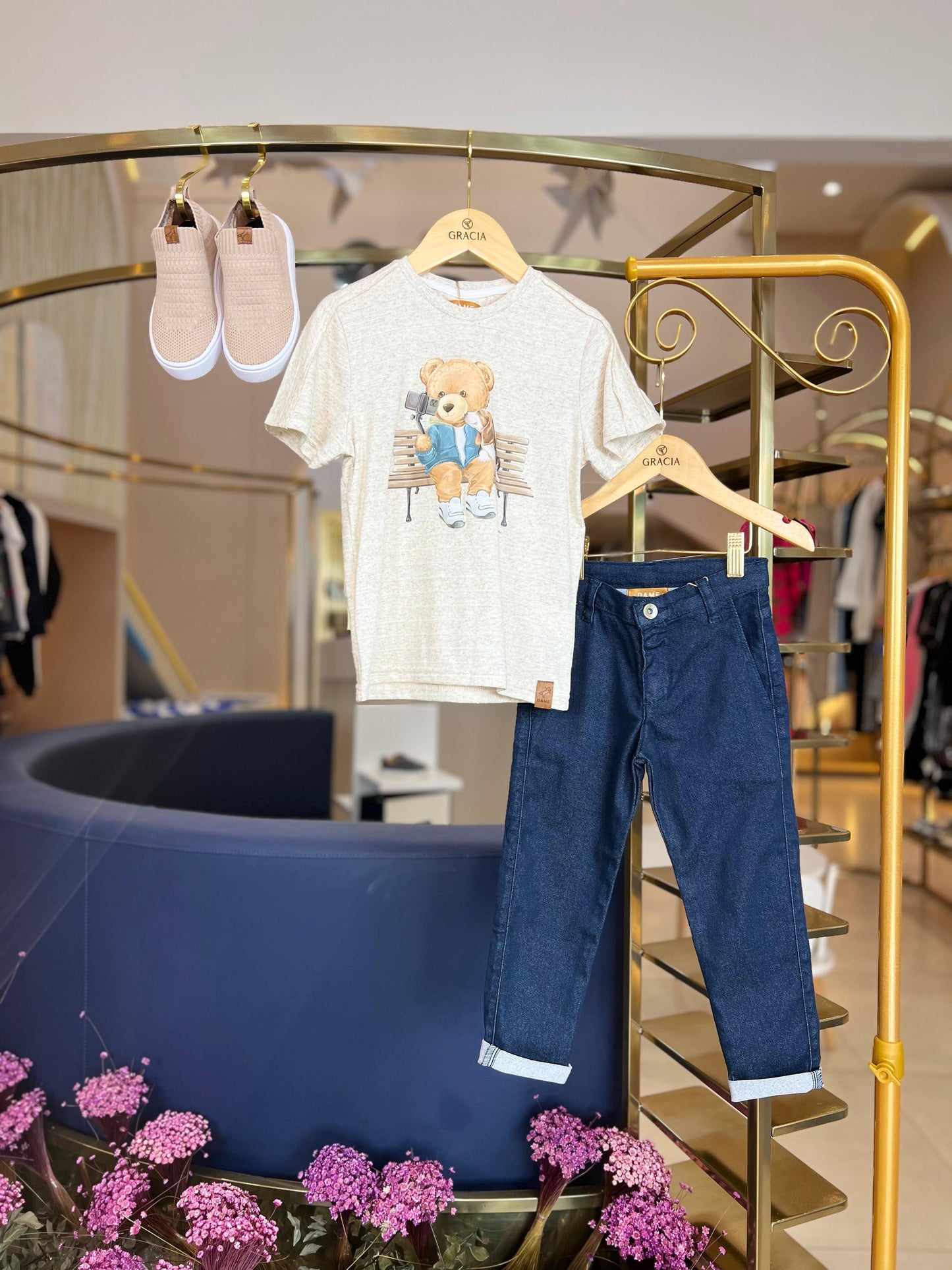 Calça social skinny de sarja marinho - Dame - Gracia