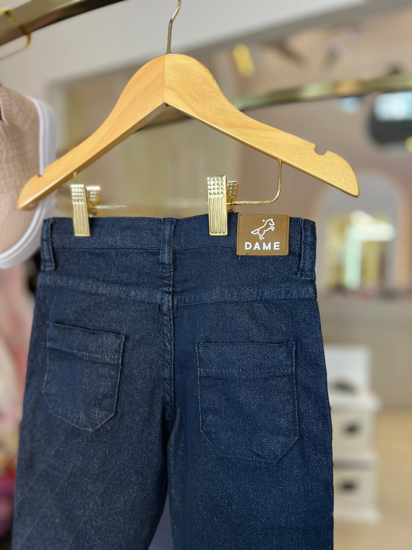 Calça social skinny de sarja marinho - Dame - Gracia