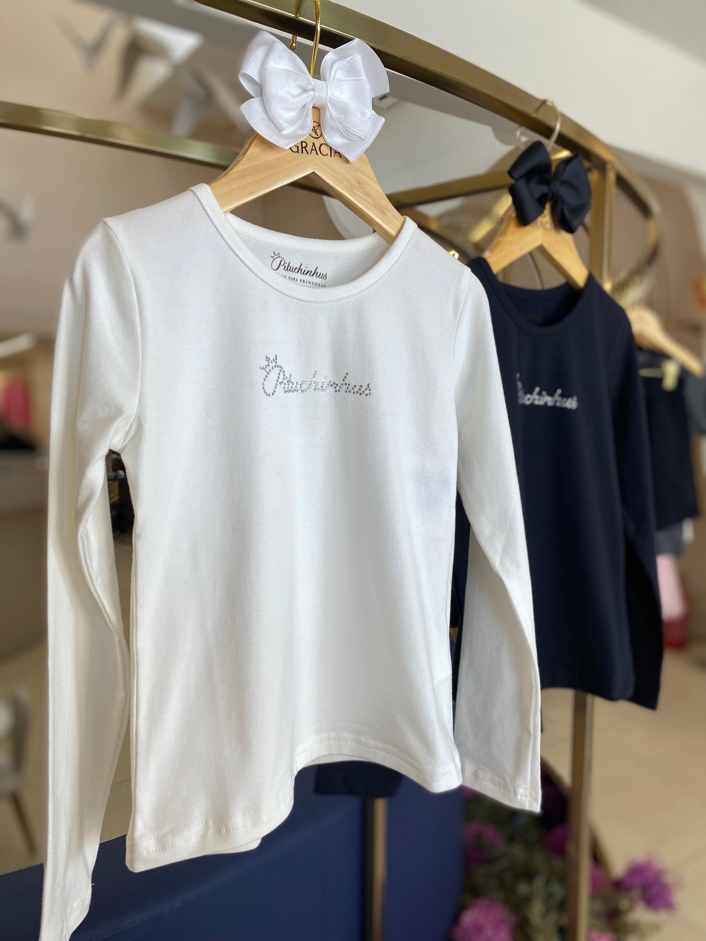 Blusa ML Básica Cotton Pituchinhus - Gracia