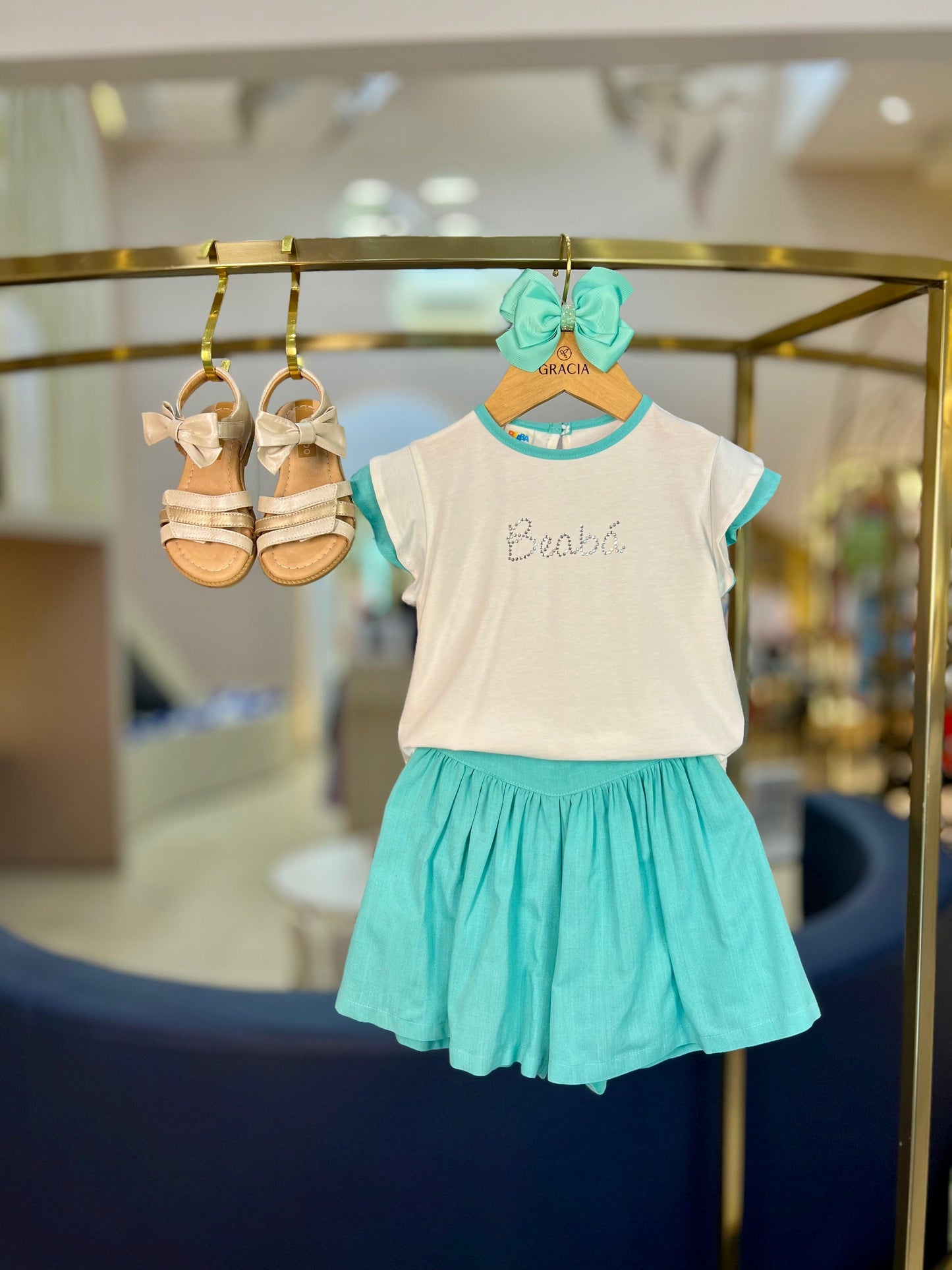Conjunto Blusa de Algodão e Shorts Voil Acqua - Beabá - Gracia