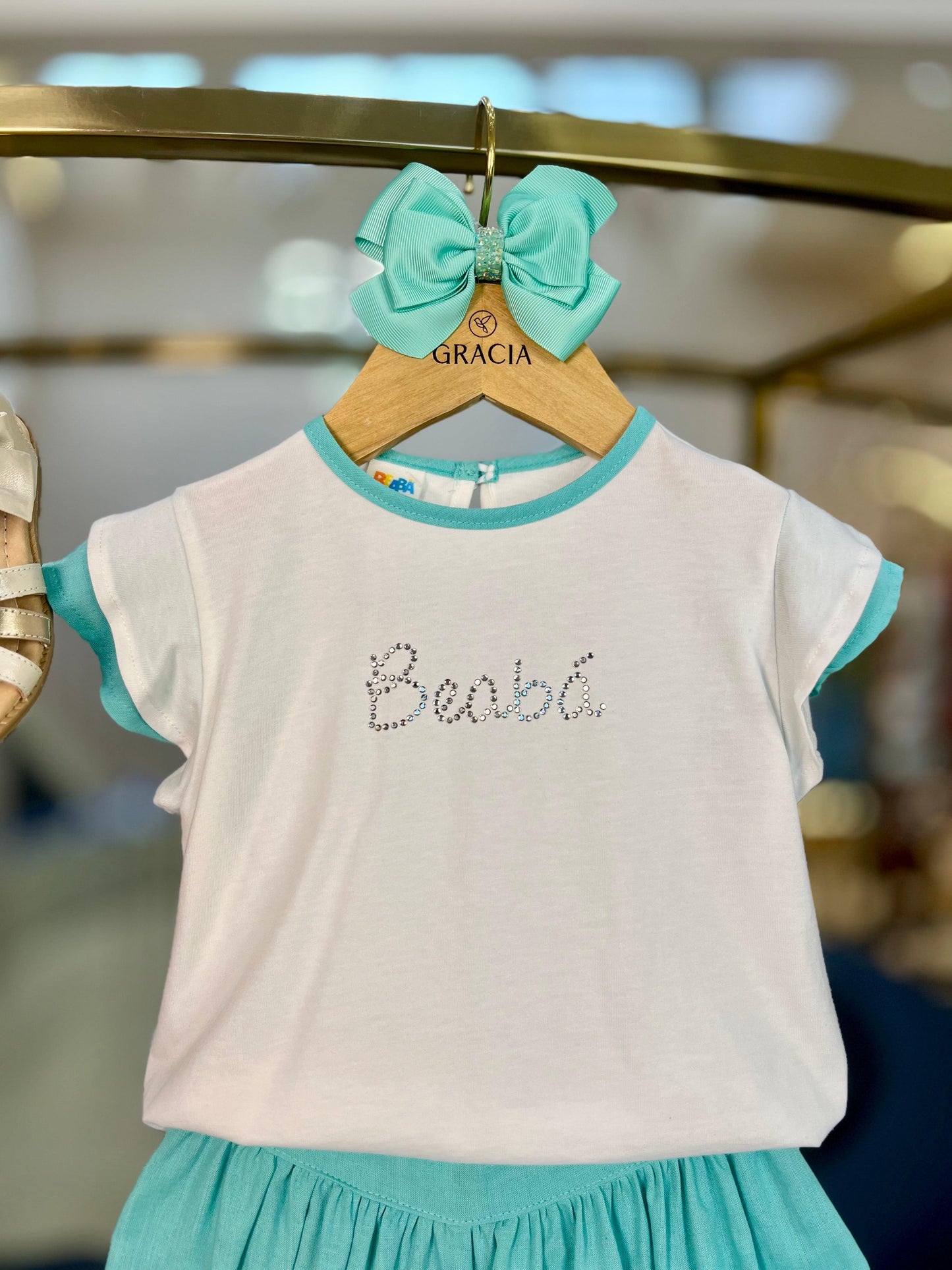 Conjunto Blusa de Algodão e Shorts Voil Acqua - Beabá - Gracia