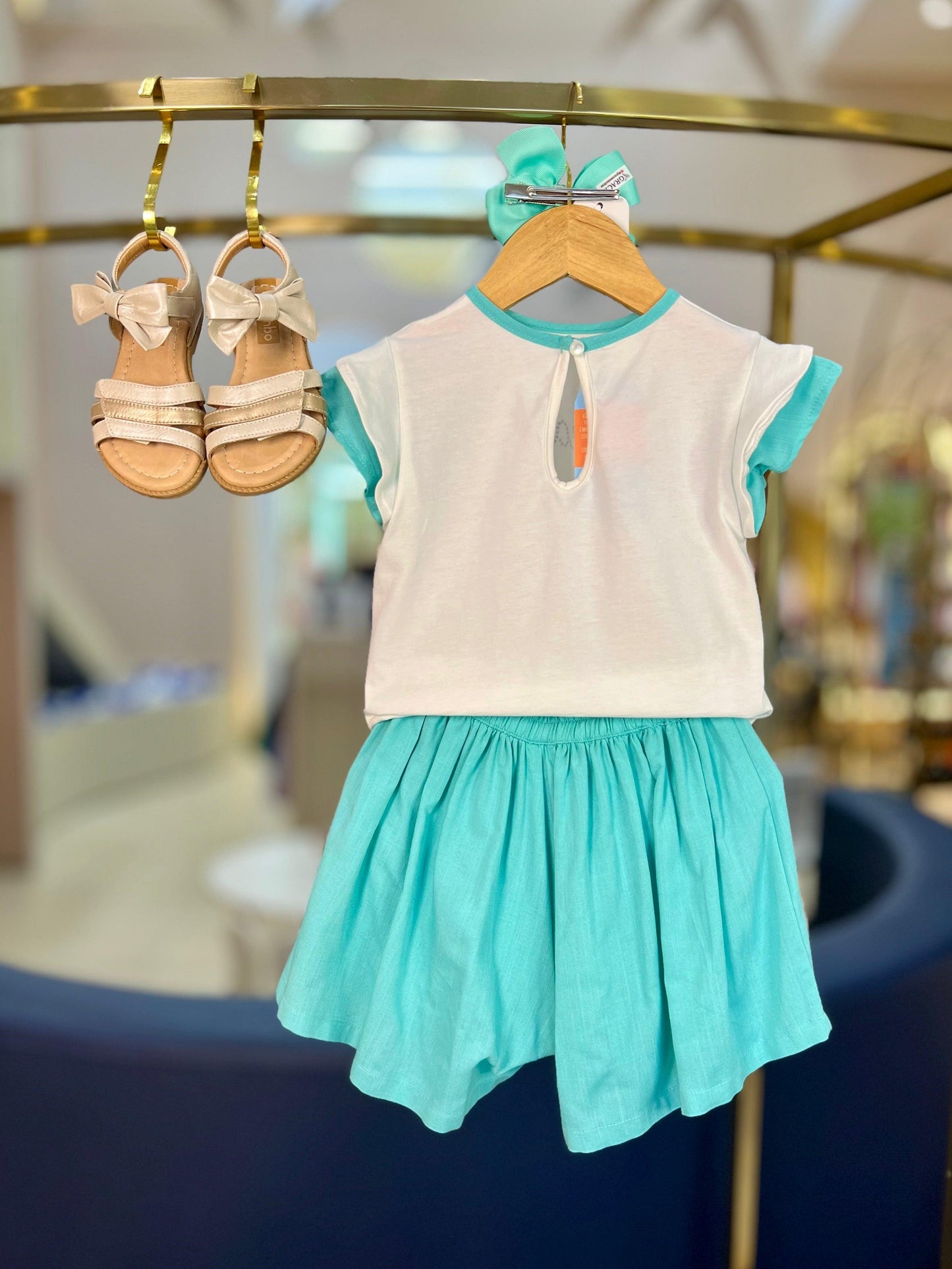 Conjunto Blusa de Algodão e Shorts Voil Acqua - Beabá - Gracia