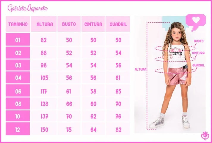 Conjunto Infantil Jeans Blusa Detalhes Em Renda e Shorts Cargo - Gabriela Aquarela