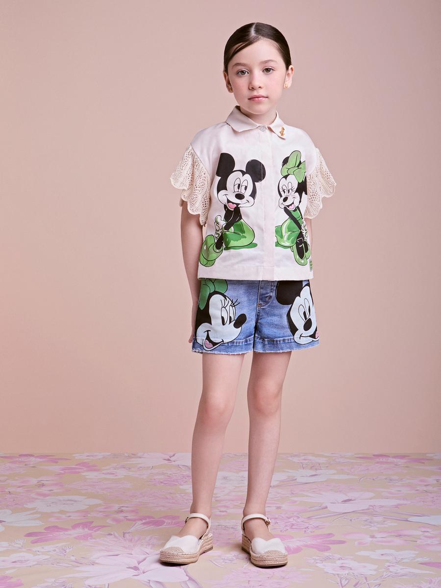 Conjunto Infantil Camisa Disney Tricot & Shorts Minnie & Mickey - Animê