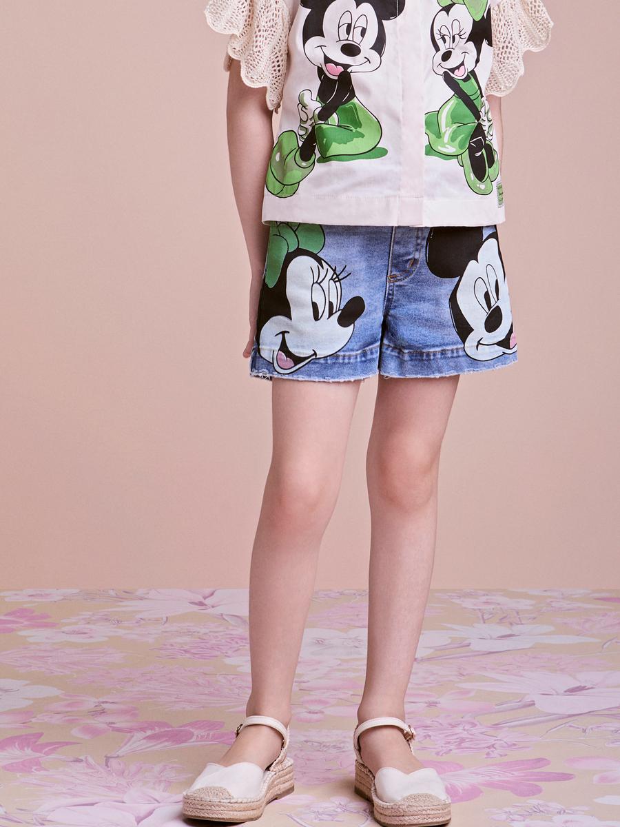 Conjunto Infantil Camisa Disney Tricot & Shorts Minnie & Mickey - Animê