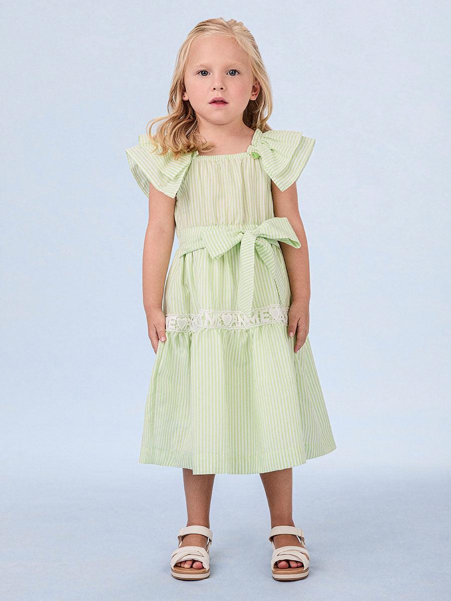 Vestido listrado com renda Animê - Gracia