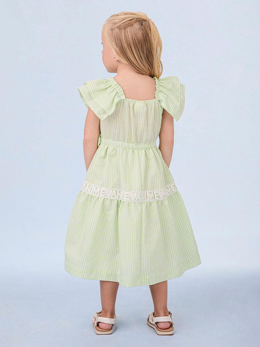 Vestido listrado com renda Animê - Gracia