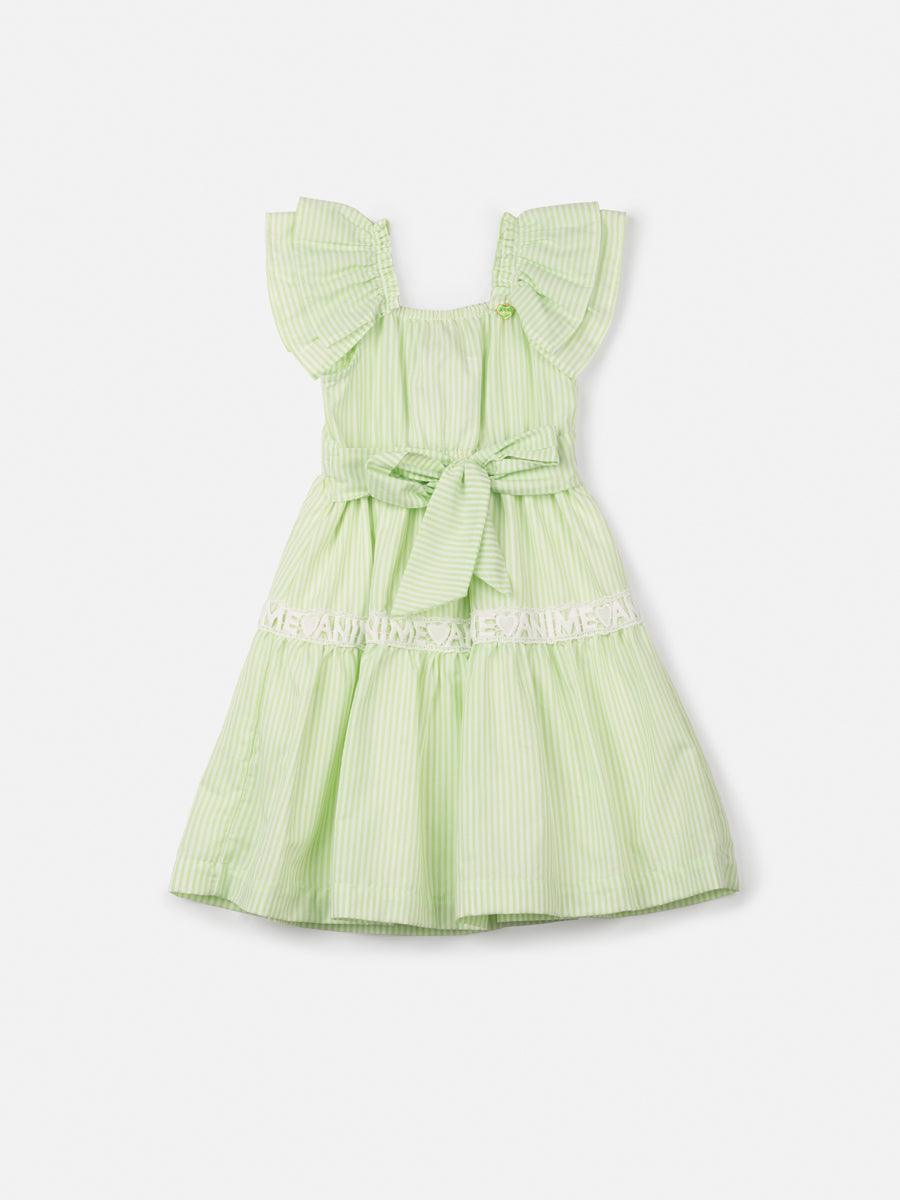 Vestido listrado com renda Animê - Gracia