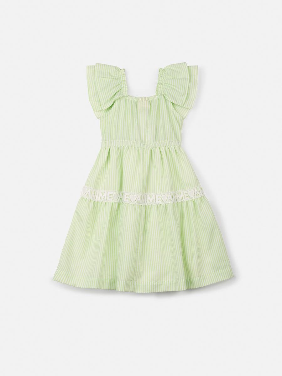 Vestido listrado com renda Animê - Gracia