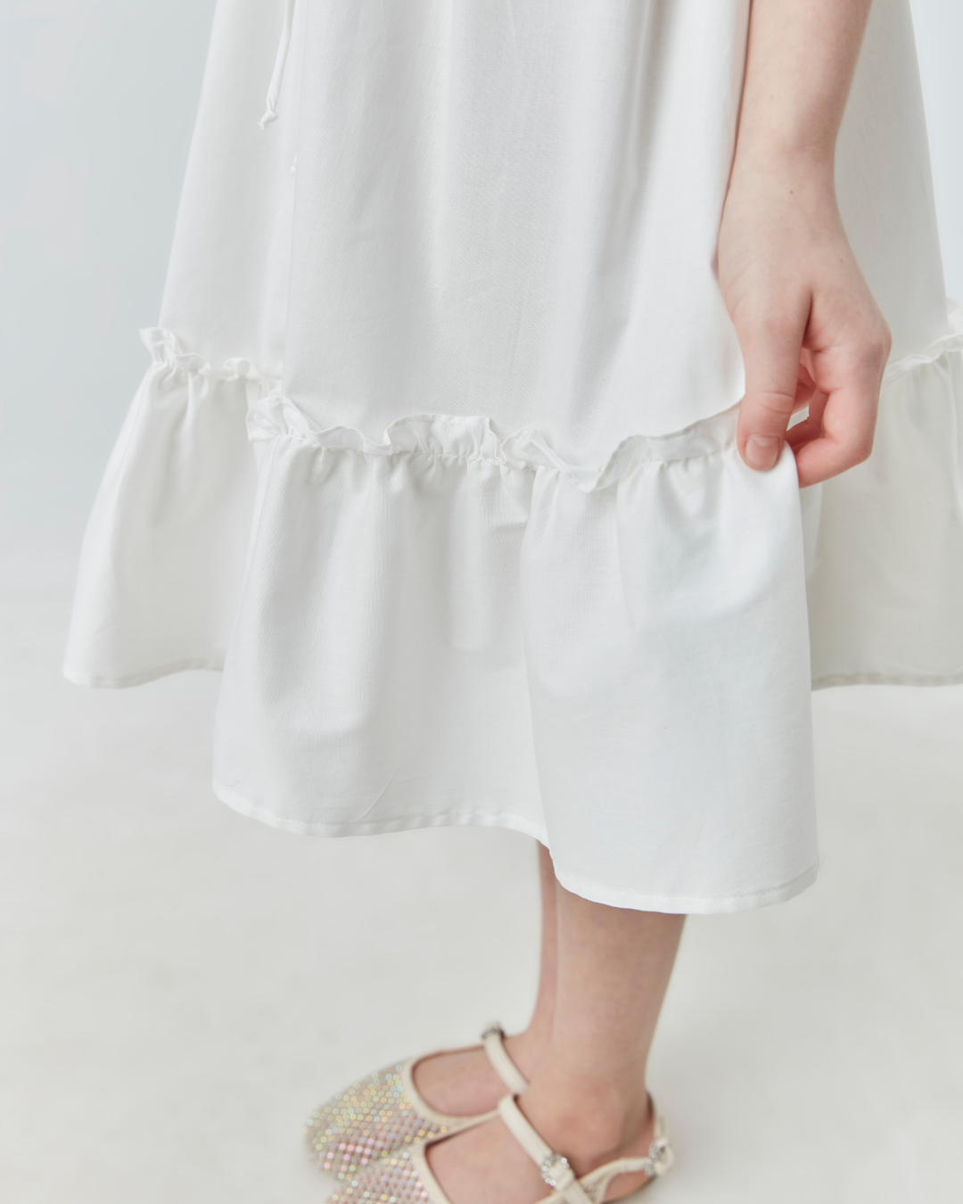 Vestido Infantil Midi Algodão com Renda Coração - Um Mais Um