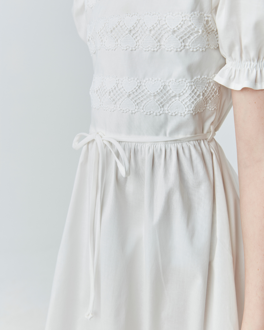 Vestido Infantil Midi Algodão com Renda Coração - Um Mais Um