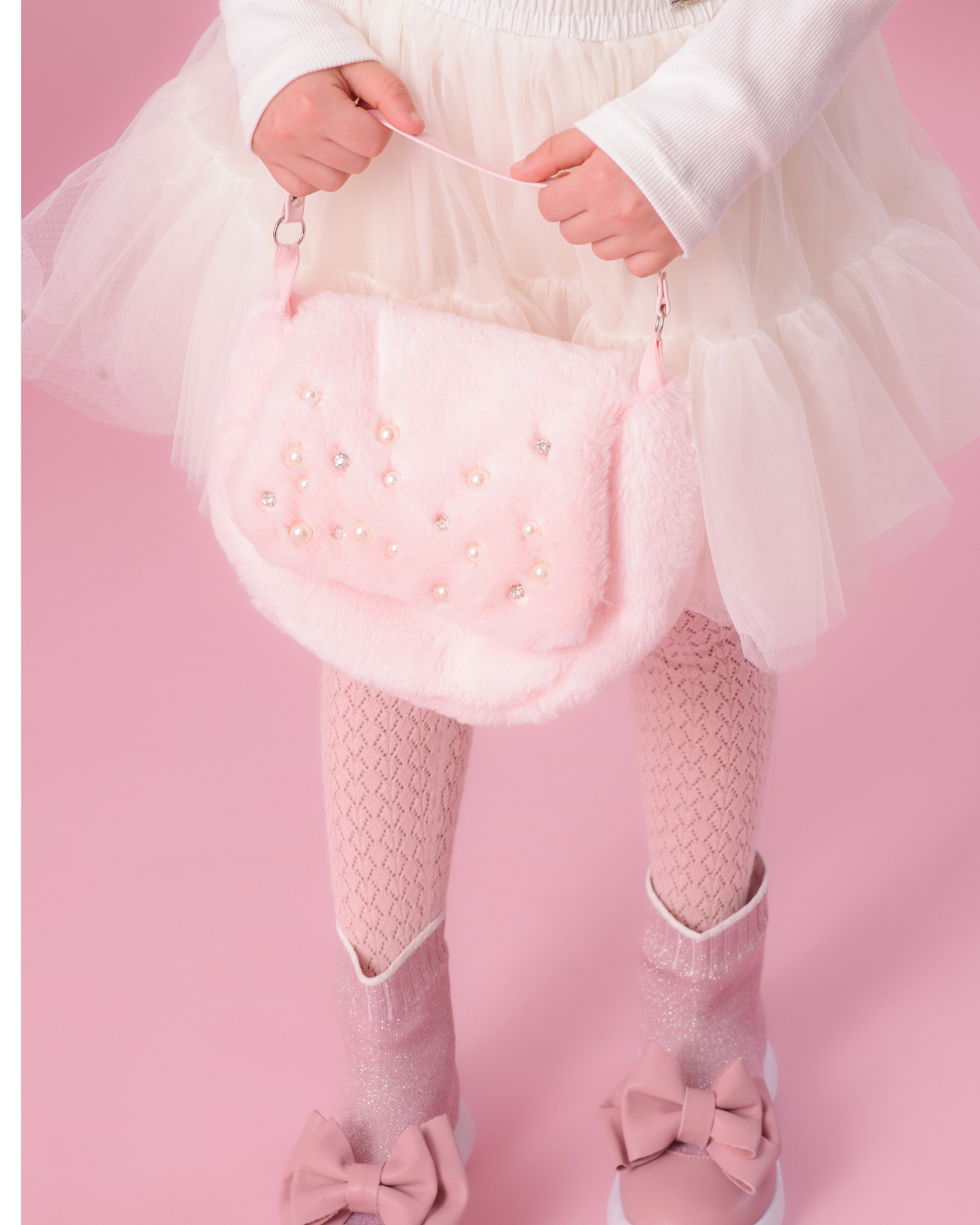Conjunto Infantil Blusa Coração e Saia-shorts de Tule - Pituchinhus