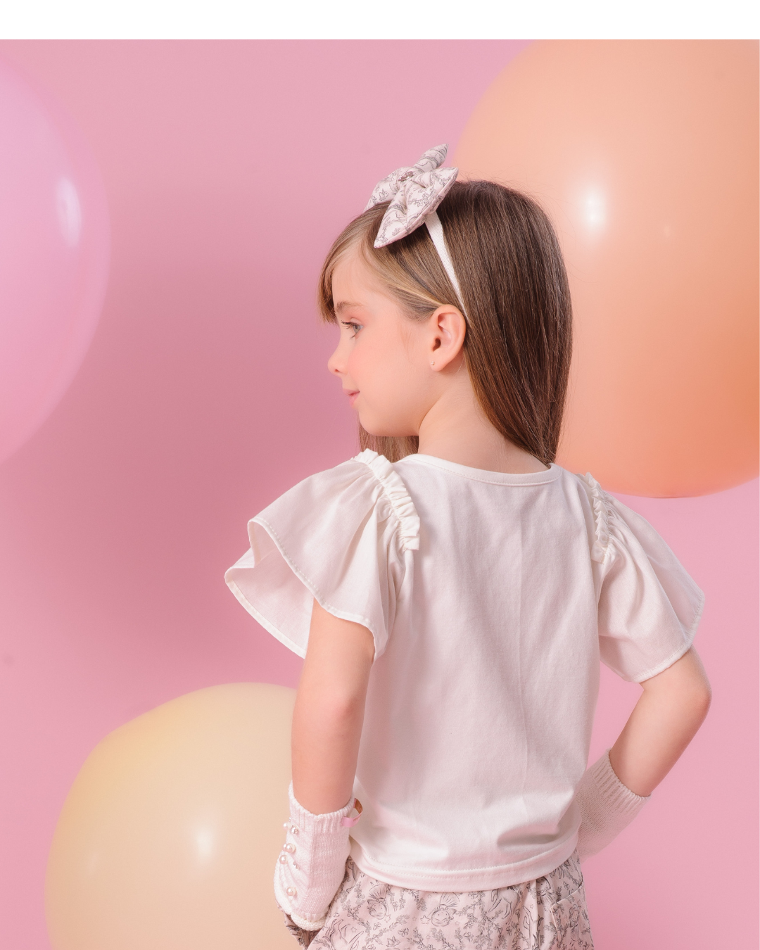 Conjunto Infantil Blusa Coração e Saia-shorts de Tule - Pituchinhus