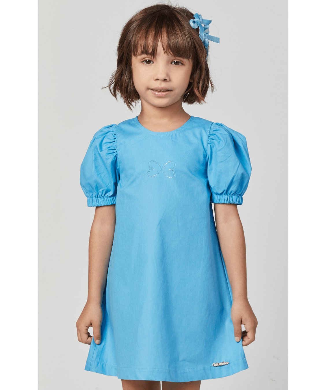 Vestido Trapézio Strass Azul - Luluzinha - Gracia