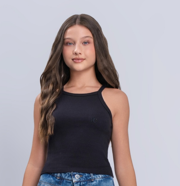 Regata Teen Malha Canelada - Vanilla Cream - Pré Venda