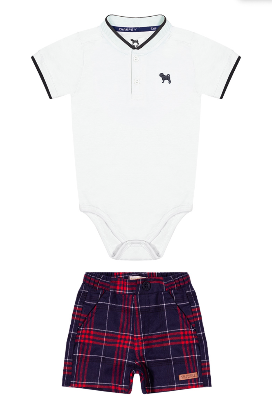 Conjunto Bebê Body Camisa de Algodão e Bermuda Taos - Charpey PRÉ-VENDA